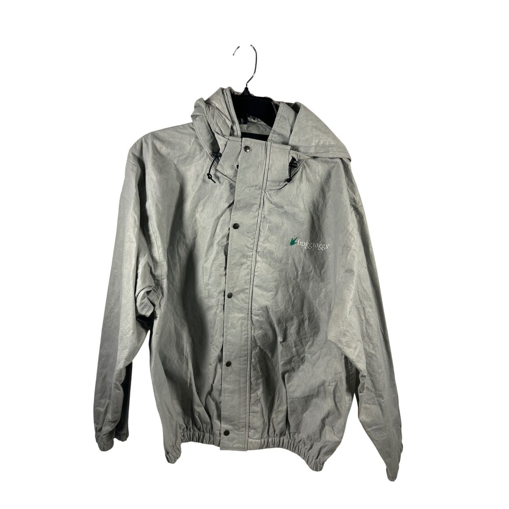 Frogg‎ Toggs Rain Jacket Size M Grey Waterproof Hooded Outerwear Mens
